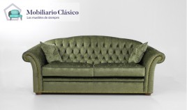 Sofá cama clásico con acabado capitoné disponible en 3, 2 y 1 Plazas Ref MCPT23100