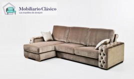 Sofá chaiselongue clásico con capitoné disponible en 4, 3 y 2 Plazas Ref MCPT25000