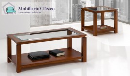 Mesa de Centro elegante con opción tapa madera o cristal Ref H10082