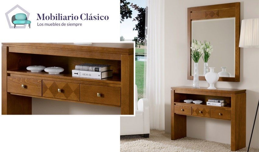 Recibidor con espejo Spring, Mueble Recibidor