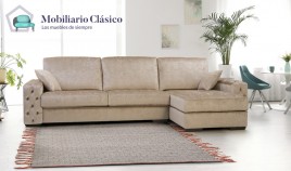 PT25100 Sofá chaiselongue clásico con capitoné disponible en 4, 3 y 2 Plazas