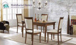 Mesa de Comedor extensible clásica en madera de Haya Ref MCR75000