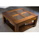 Mesa de centro cuadrada con posibilidad de tapa en madera o cristal Ref MCR37000