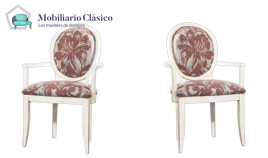Sillón clásico de Comedor fabricado en madera de haya con respaldo tapizado Ref MCBU75000