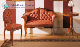 Sillón capitoné tapizado fabricado en madera Ref MCBU77000