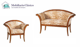 Sofá y sillón tapizado fabricado en madera Ref MCBU83000