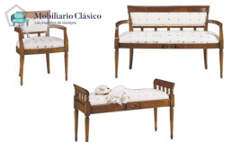 Sofá clásico tapizado fabricado en madera Ref MCBU76000